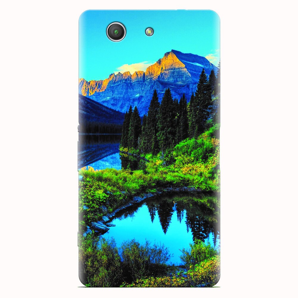 Husa silicon pentru Sony Xperia Z3 mini, HDR Mountains Lake