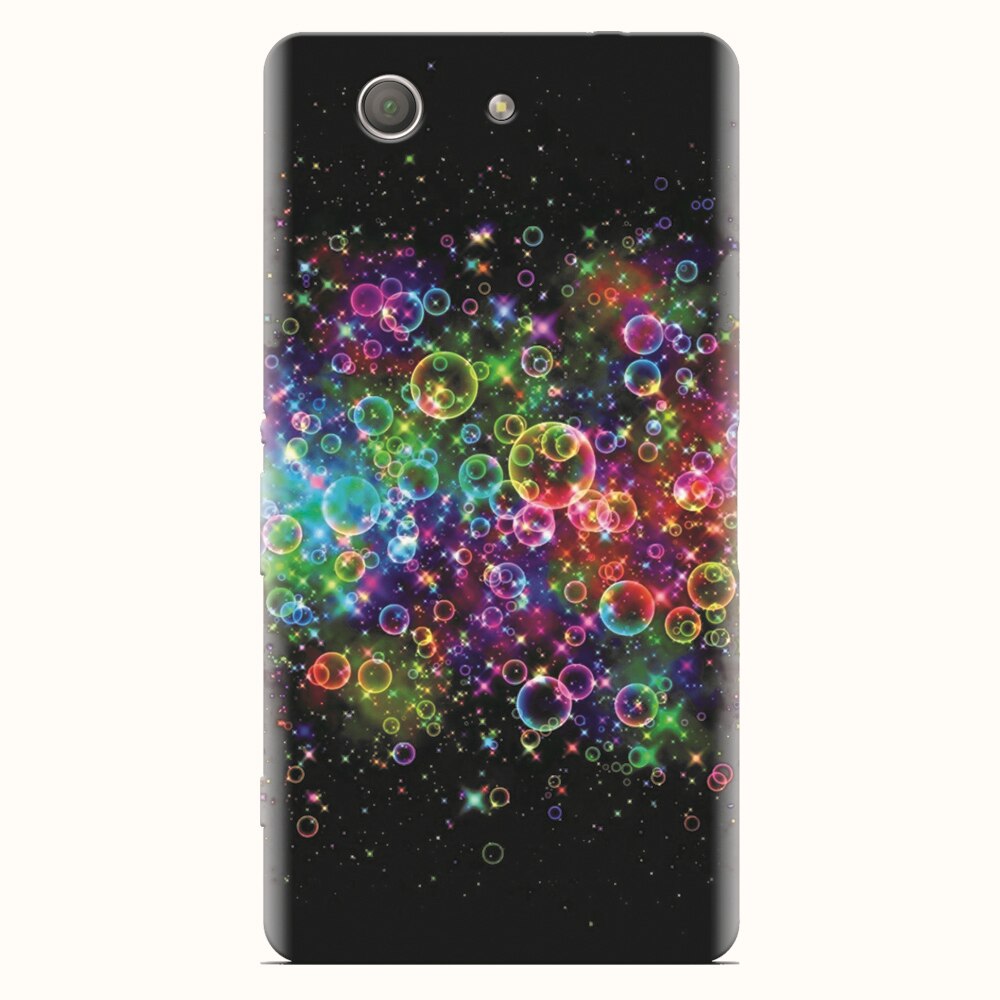 Husa silicon pentru Sony Xperia Z3 mini, Rainbow Colored Soap Bubbles