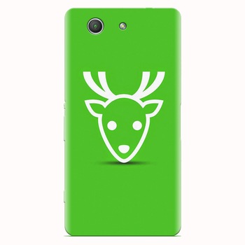 Husa silicon pentru Sony Xperia Z3 mini, Minimal Reindeer Illustration Green Husa silicon pentru Sony Xperia Z3 mini, Minimal Reindeer Illustration Green