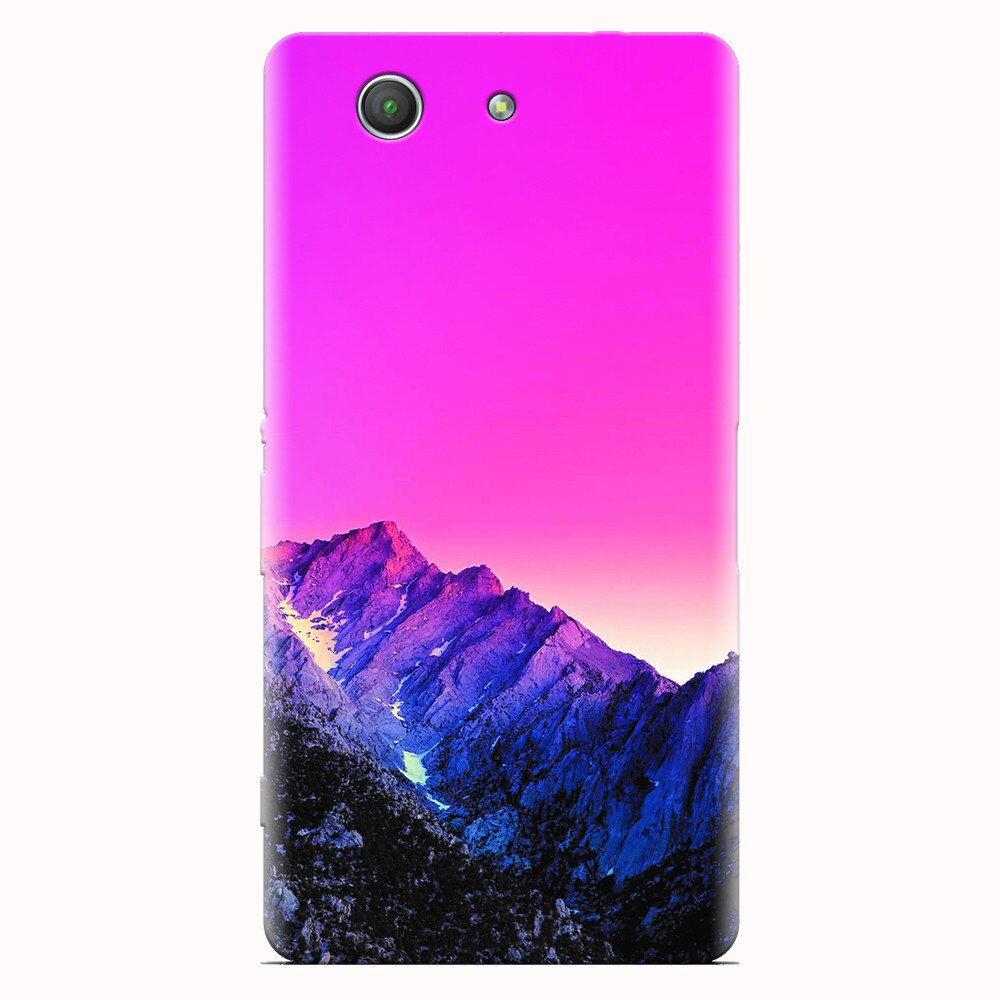 Husa silicon pentru Sony Xperia Z3 mini, Mountain Peak Pink Gradient Effect