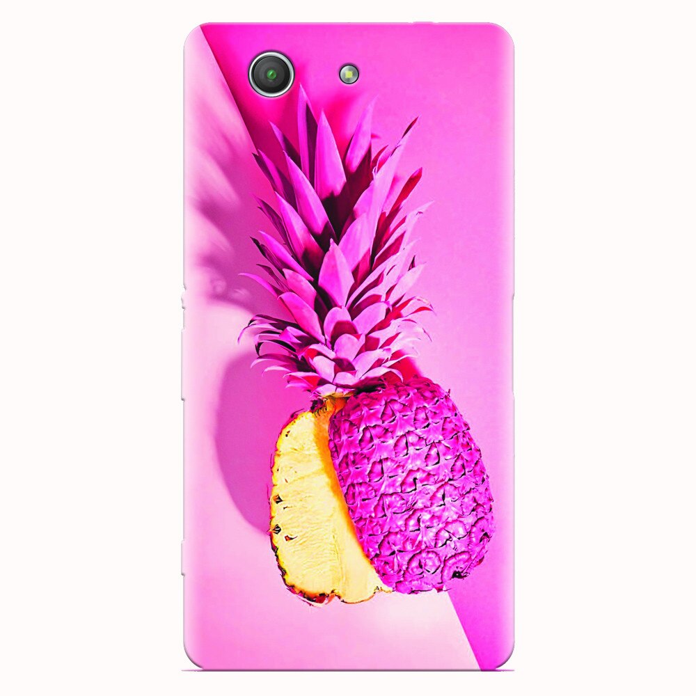 Husa silicon pentru Sony Xperia Z3 mini, Pink Pineapple