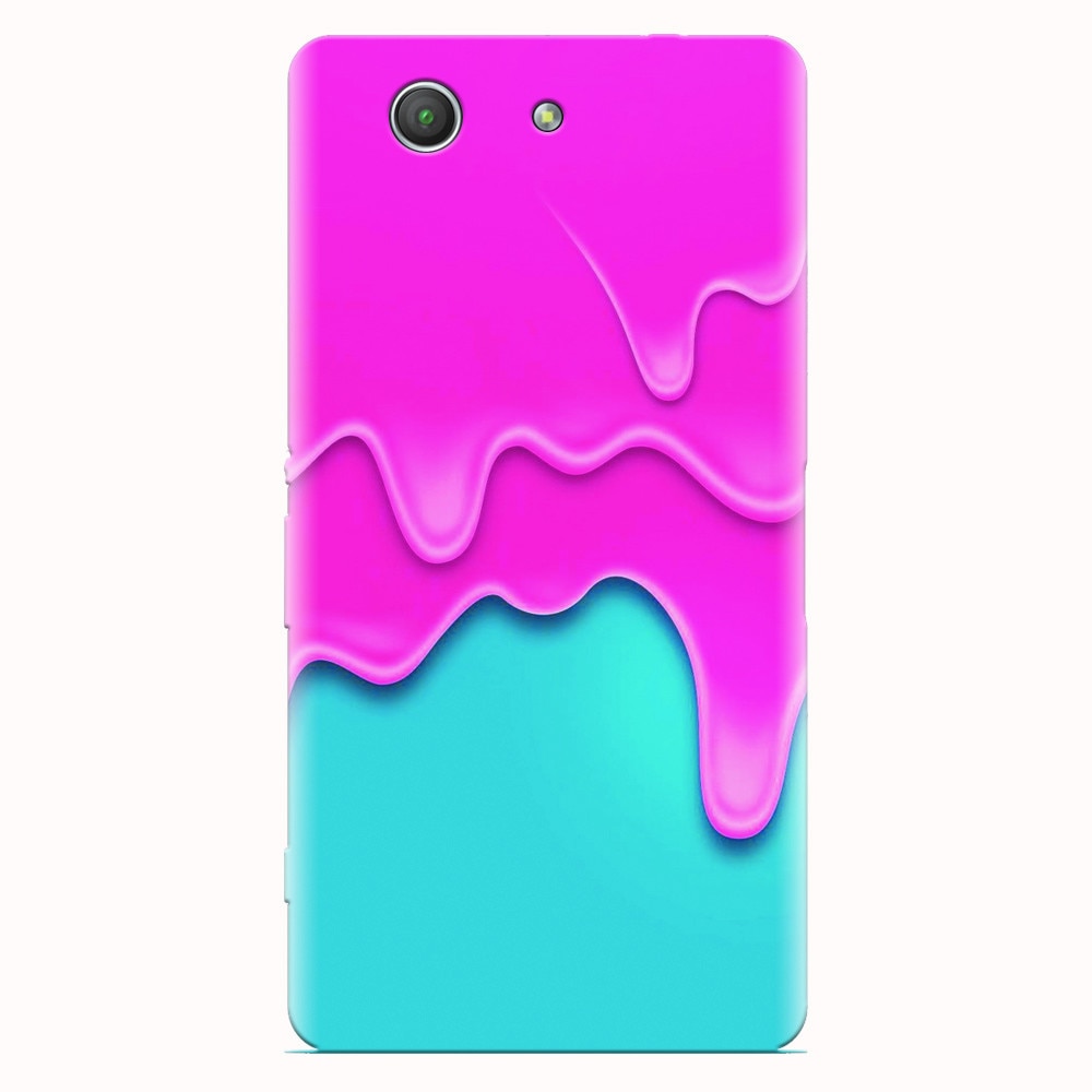 Husa silicon pentru Sony Xperia Z3 mini, Pink Liquid Dripping
