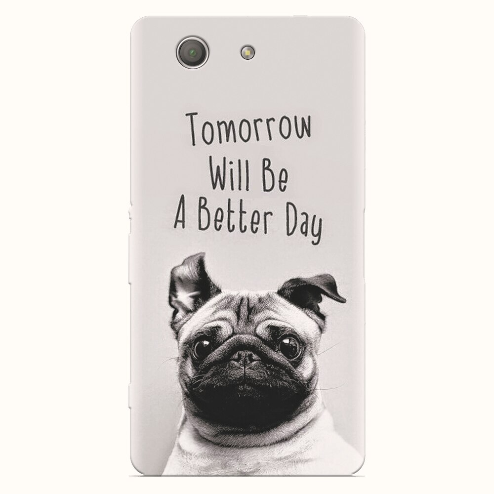 Husa silicon pentru Sony Xperia Z3 mini, Tomorrow Will Be A Better Day Pug