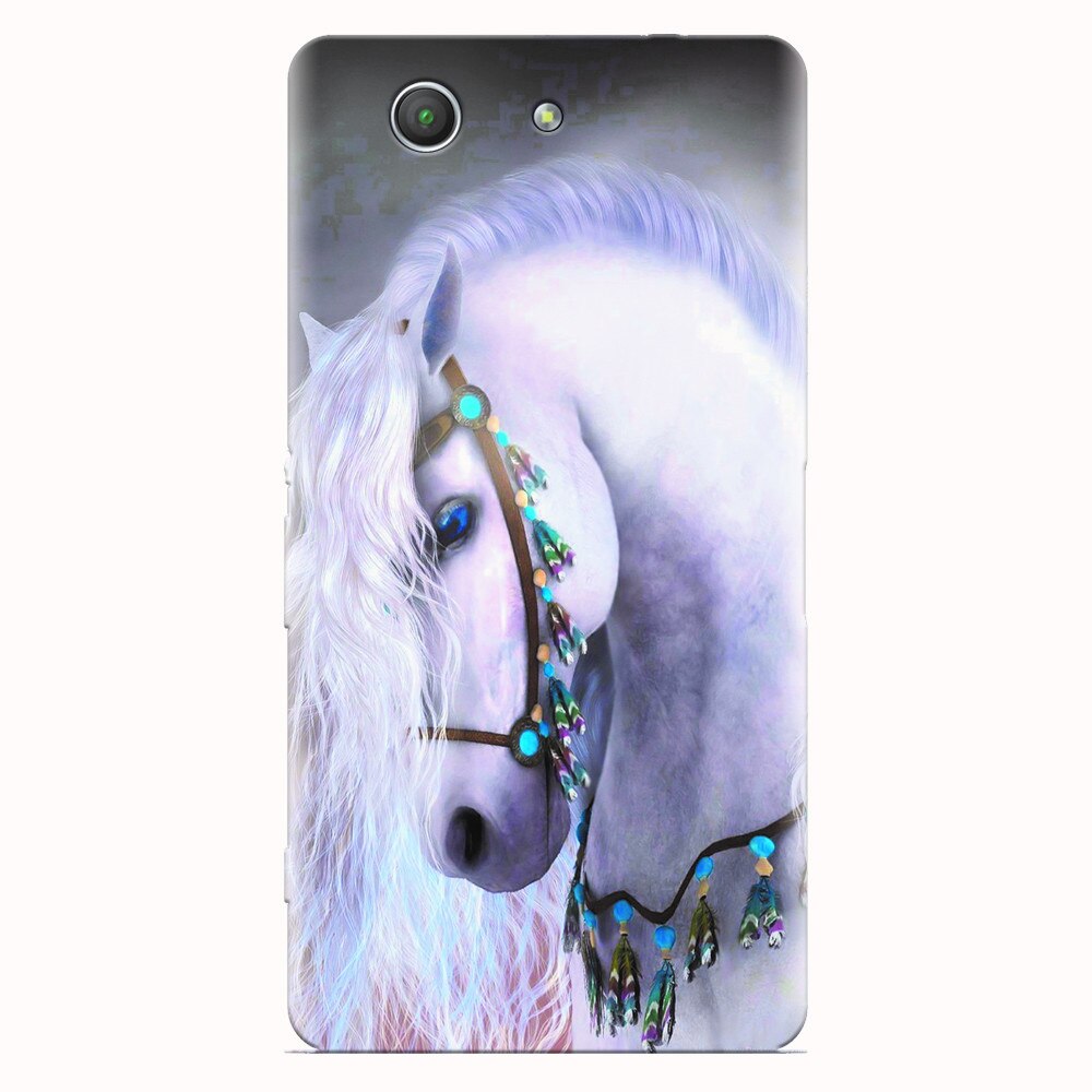 Husa silicon pentru Sony Xperia Z3 mini, White Horse