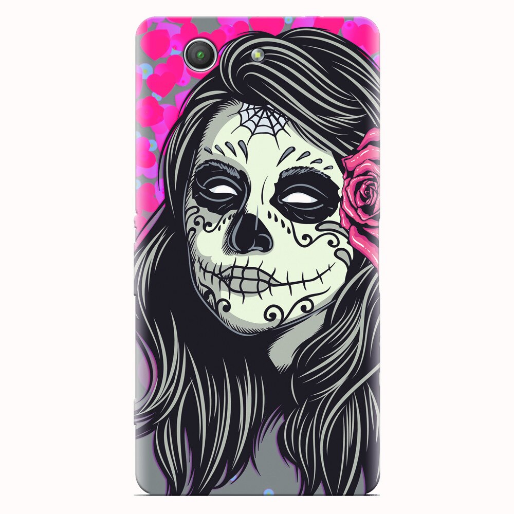 Husa silicon pentru Sony Xperia Z3 mini, Mexican Girl Skull