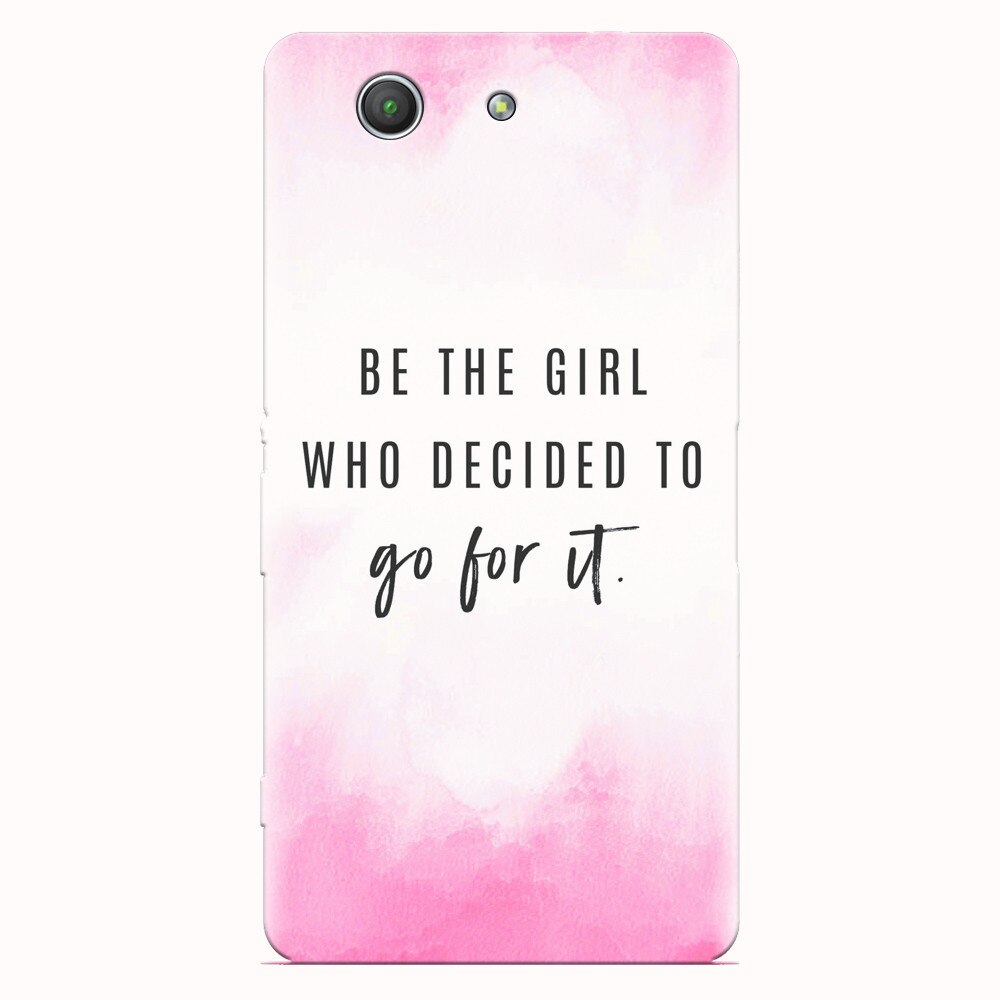 Husa silicon pentru Sony Xperia Z3 mini, Quotes Pink