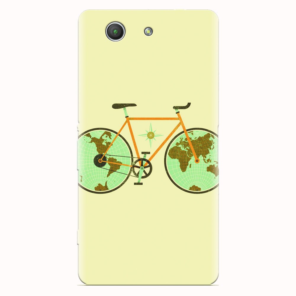 Husa silicon pentru Sony Xperia Z3 mini, Retro Bicycle Illustration