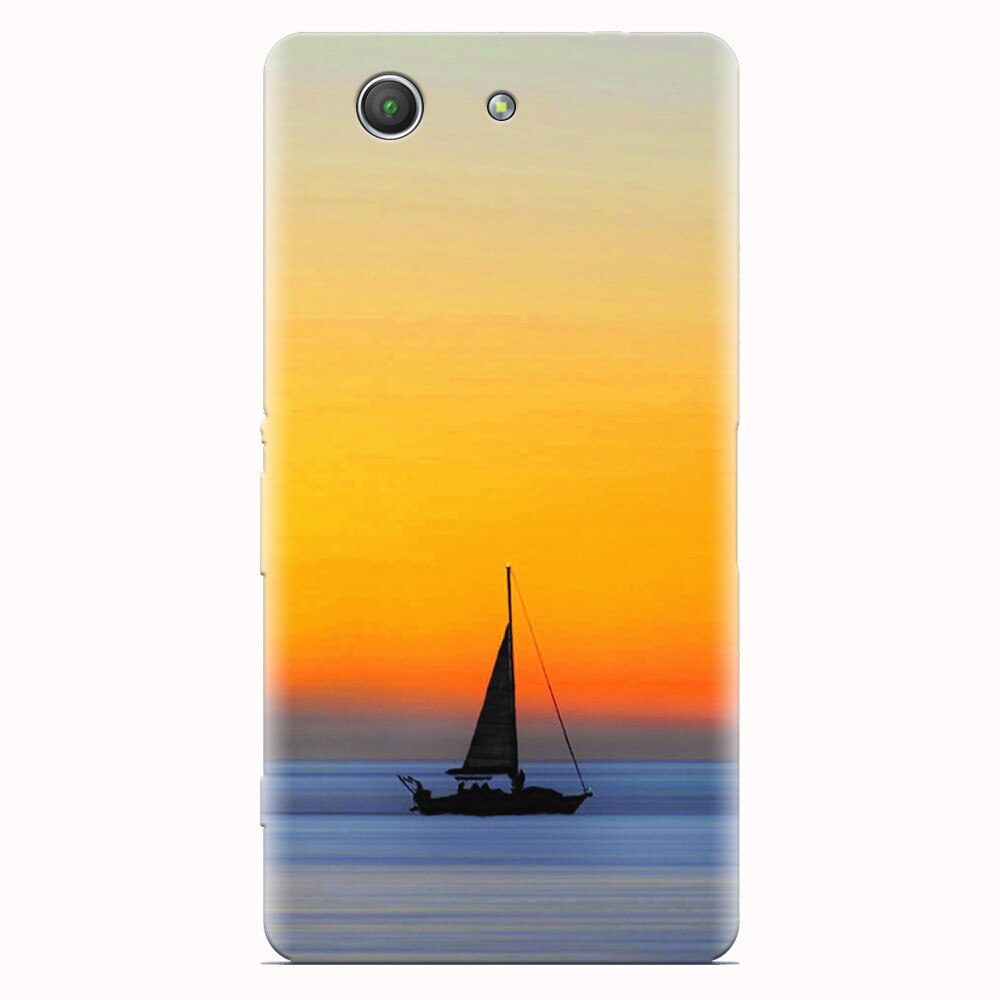 Husa silicon pentru Sony Xperia Z3 mini, Wind Sail Boat Ocean Sunset
