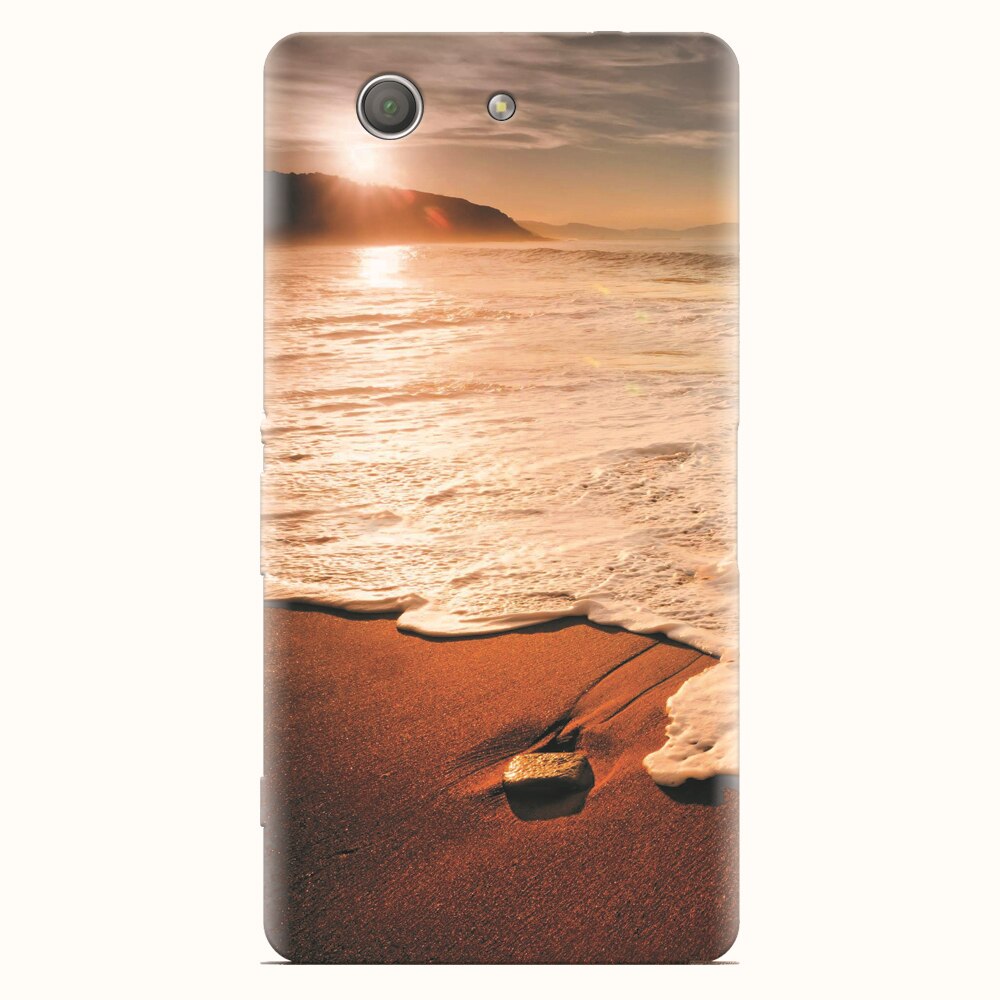Husa silicon pentru Sony Xperia Z3 mini, Sunset Foamy Beach Wave