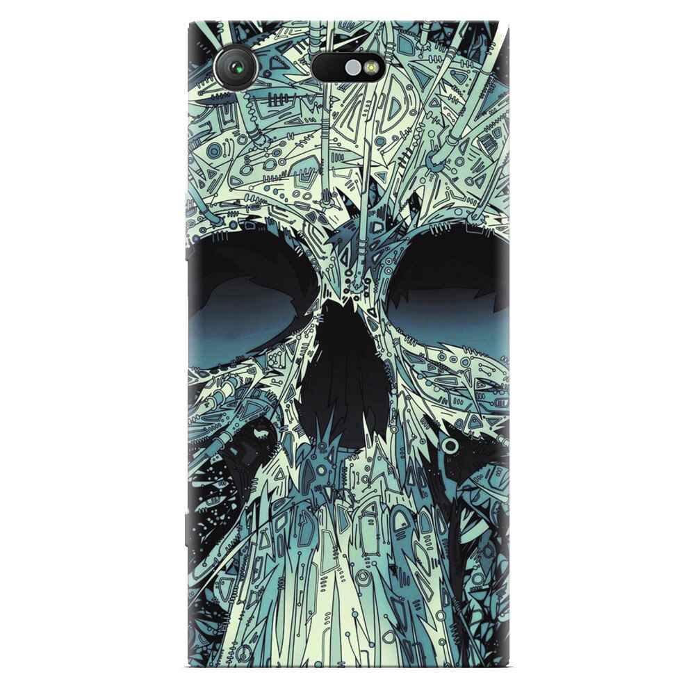 Husa silicon pentru Sony Xperia XZ Compact, Abstract Skull Artwork Illustration
