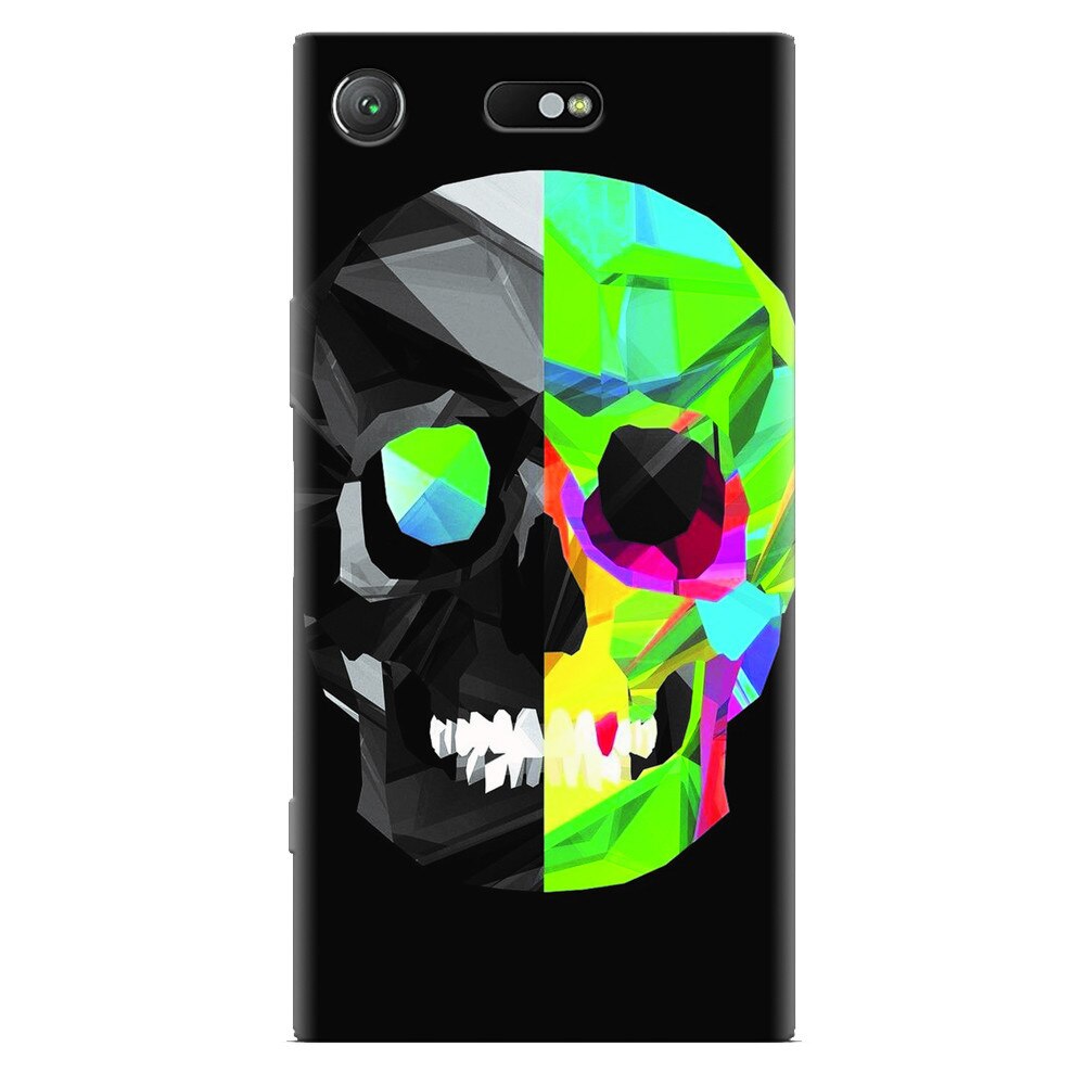 Husa silicon pentru Sony Xperia XZ Compact, Colorful Skull