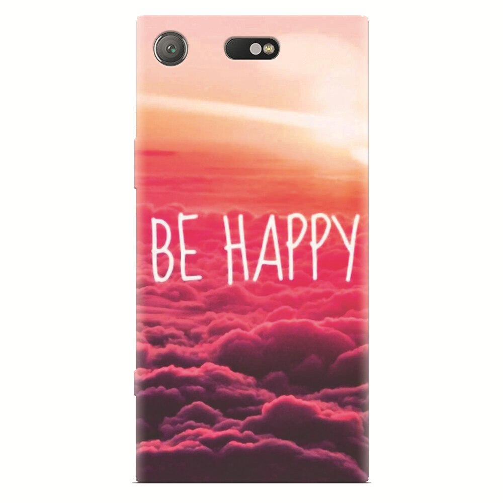 Husa silicon pentru Sony Xperia XZ Compact, Be Happy Puffy Clouds