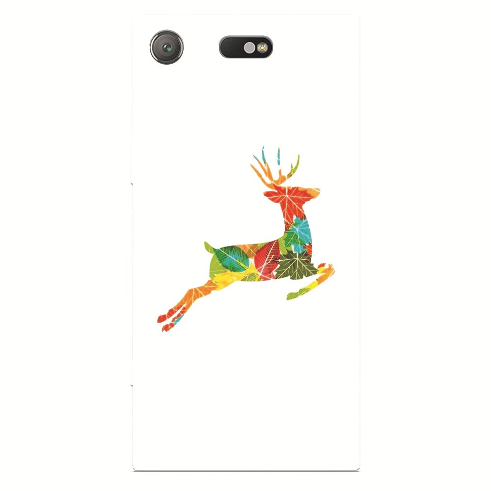 Husa silicon pentru Sony Xperia XZ Compact, Colorful Reindeer Jump Illustration