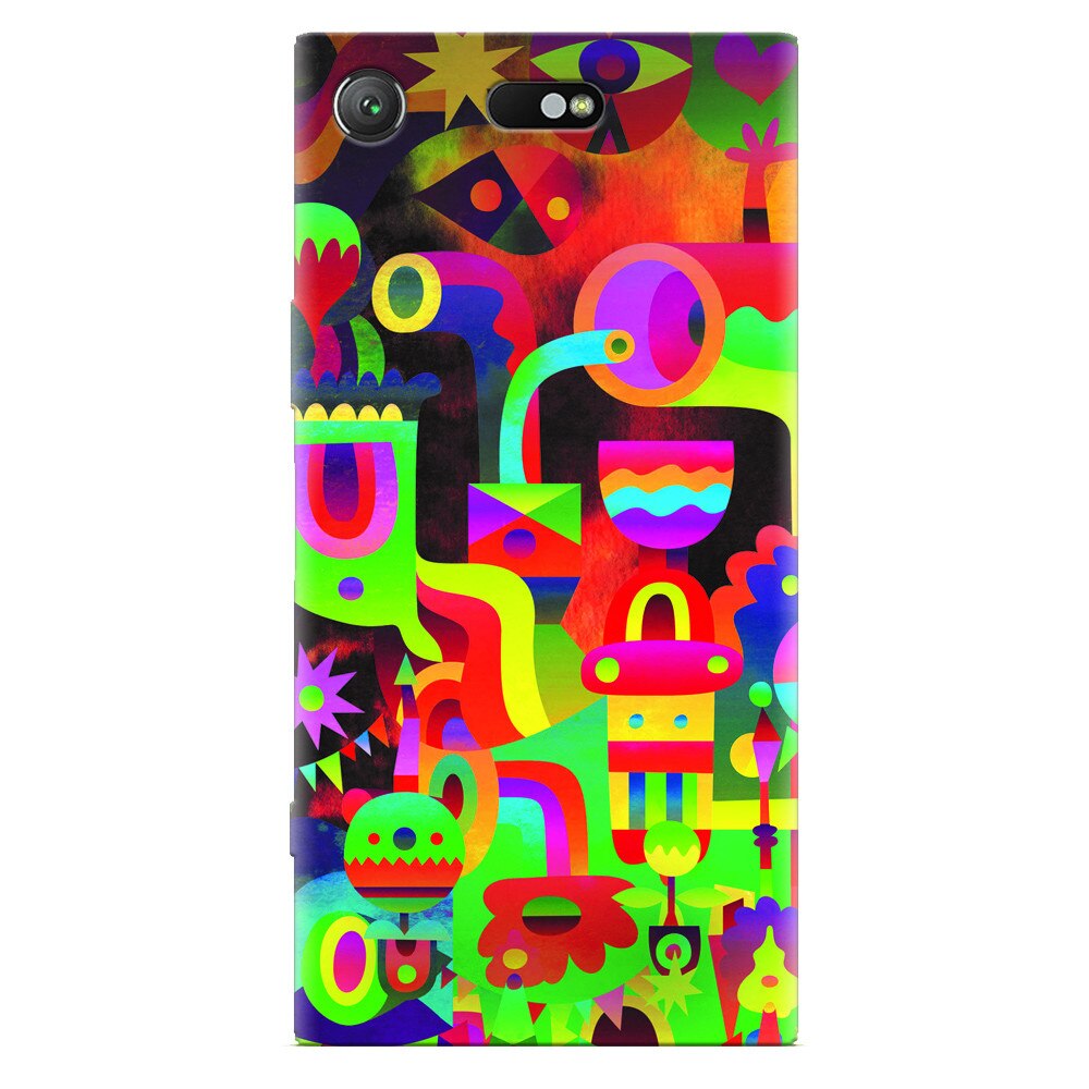 Husa silicon pentru Sony Xperia XZ Compact, Abstract Colorful Shapes