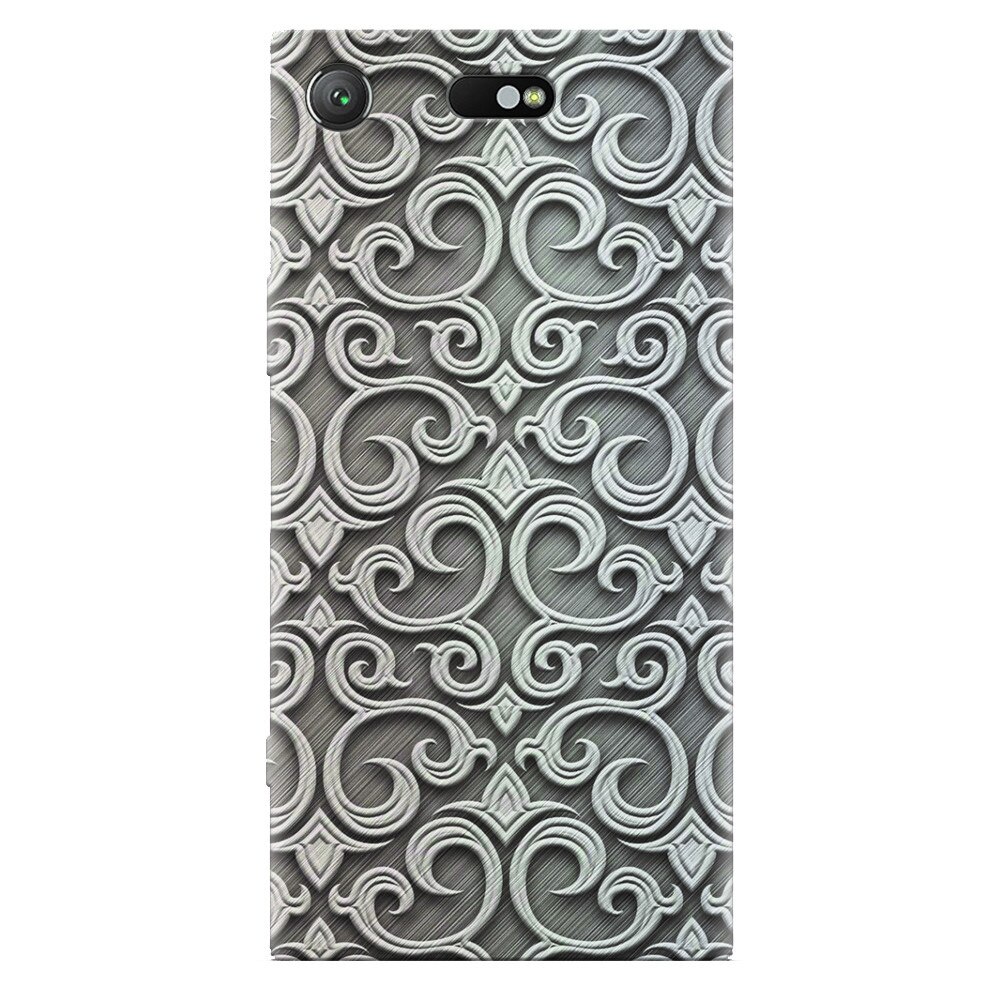 Husa silicon pentru Sony Xperia XZ Compact, Baroque Silver Pattern