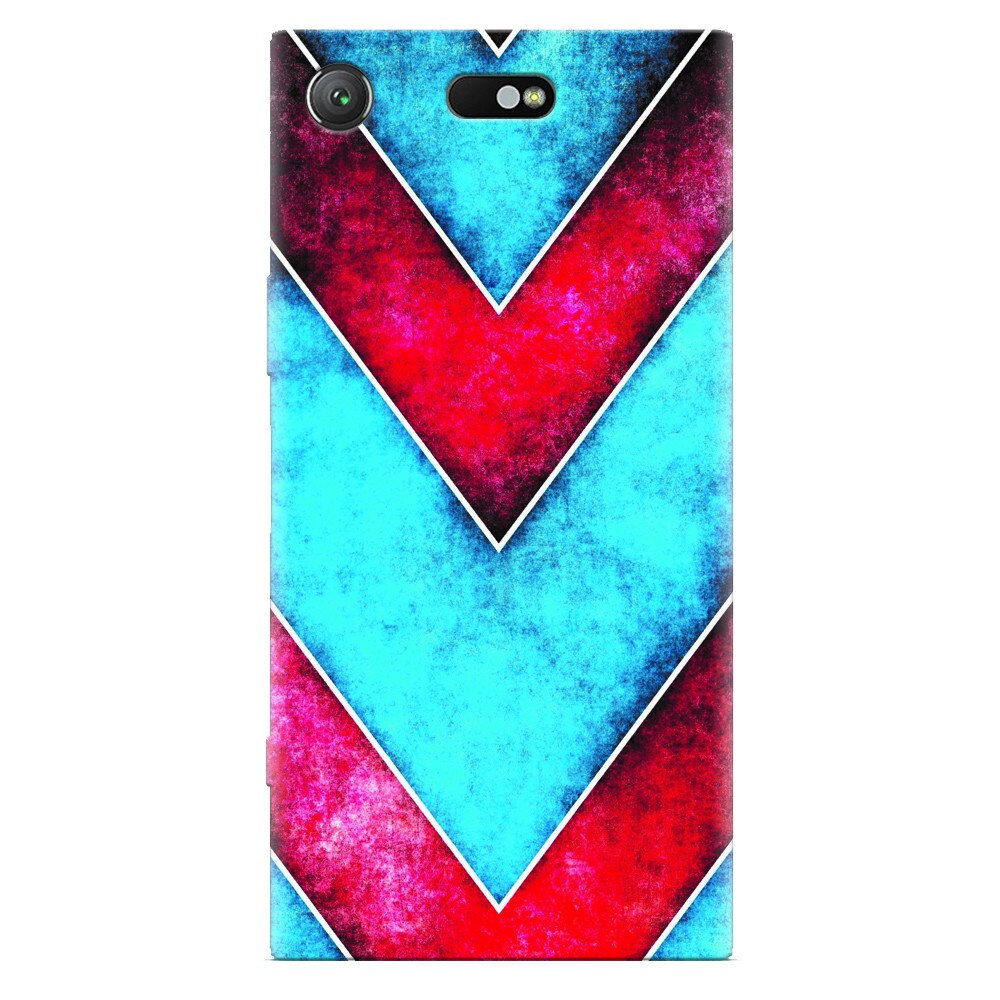 Husa silicon pentru Sony Xperia XZ Compact, Blue And Red Abstract