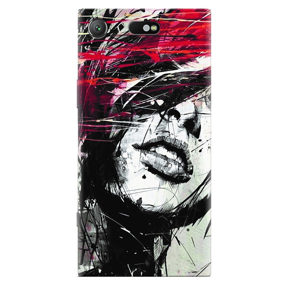 Husa silicon pentru Sony Xperia XZ Compact, Byroglyphics Woman Drawing