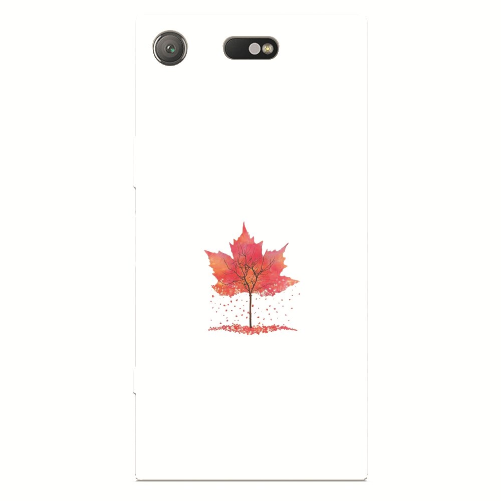 Husa silicon pentru Sony Xperia XZ Compact, Autumn Tree Leaf Shape Illustration