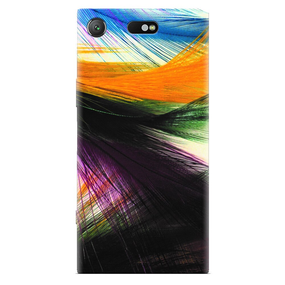 Husa silicon pentru Sony Xperia XZ Compact, Colorful Peacock Feathers