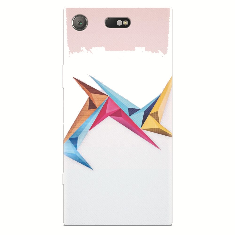 Husa silicon pentru Sony Xperia XZ Compact, Abstract Minimalistic Colors Triangles