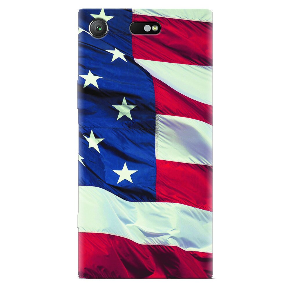 Husa silicon pentru Sony Xperia XZ Compact, American Flag Illustration