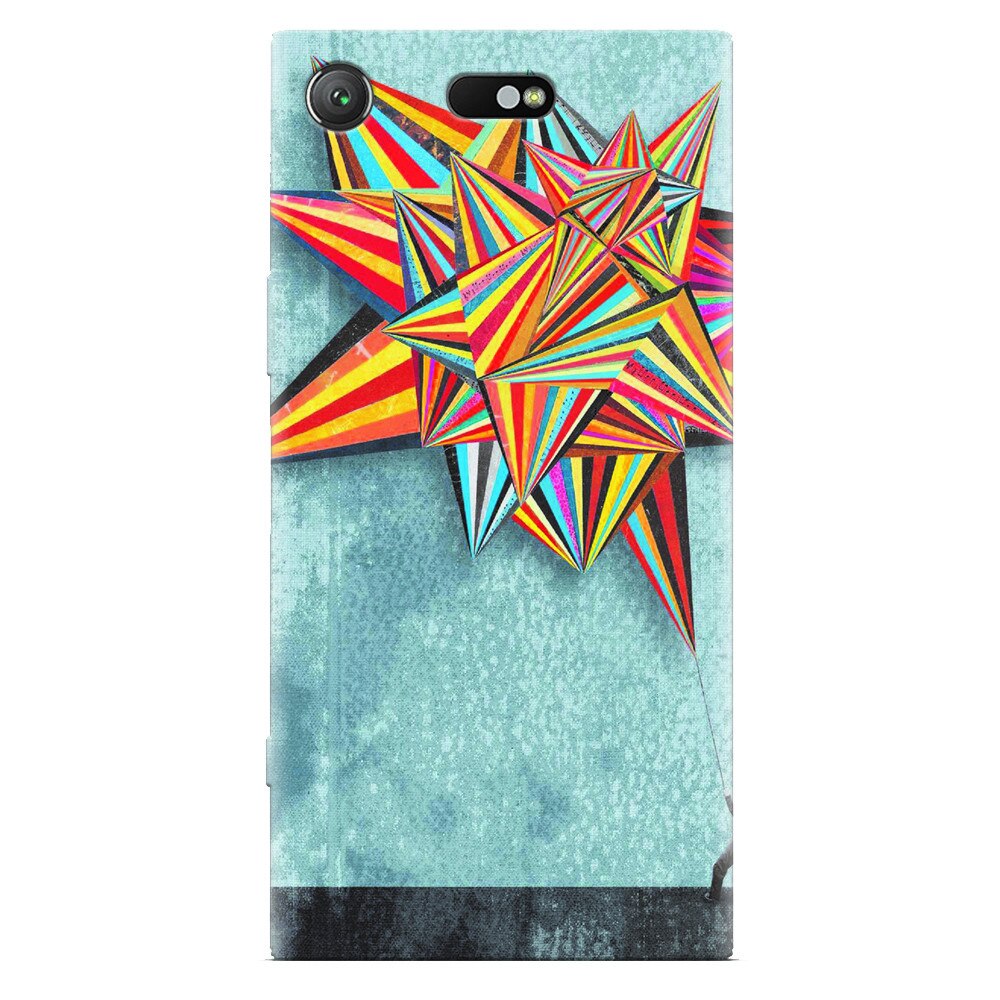 Husa silicon pentru Sony Xperia XZ Compact, Abstract Colorful Balloon Triangles