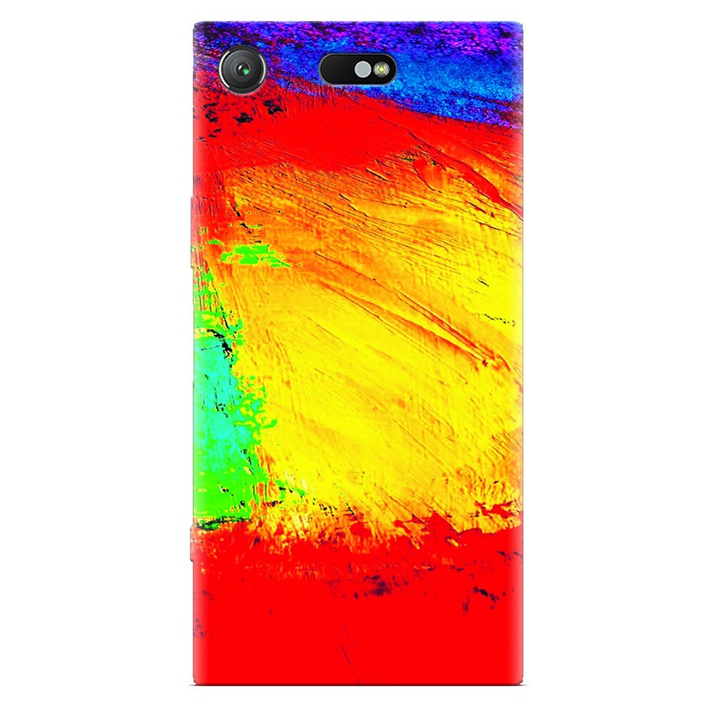 Husa silicon pentru Sony Xperia XZ Compact, Colorful Dry Paint Strokes Texture