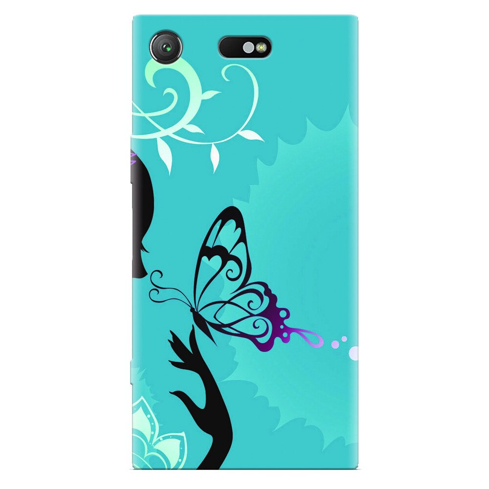 Husa silicon pentru Sony Xperia XZ Compact, Blue Butterfly