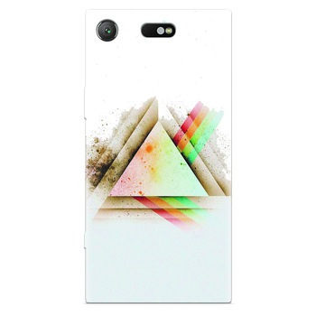 Husa silicon pentru Sony Xperia XZ Compact, Abstract Grunge Light Triangle Husa silicon pentru Sony Xperia XZ Compact, Abstract Grunge Light Triangle