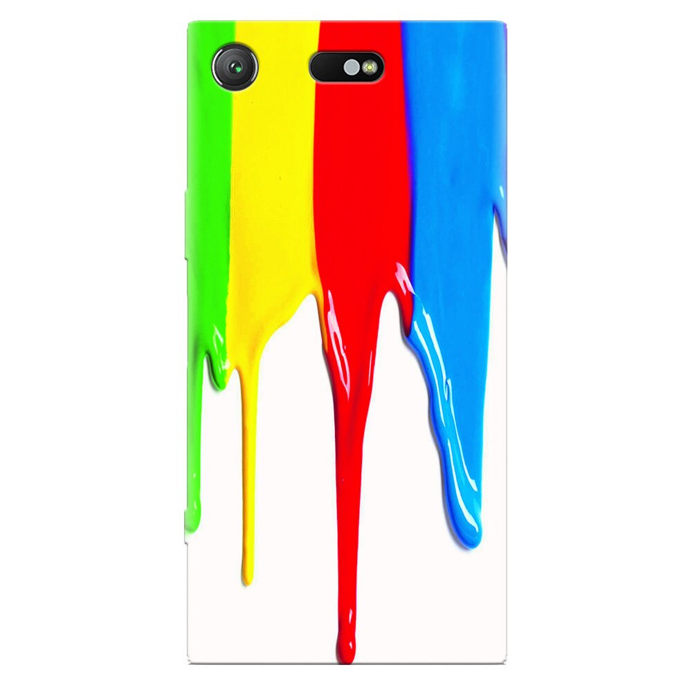 Husa silicon pentru Sony Xperia XZ Compact, Dripping Colorful Paint