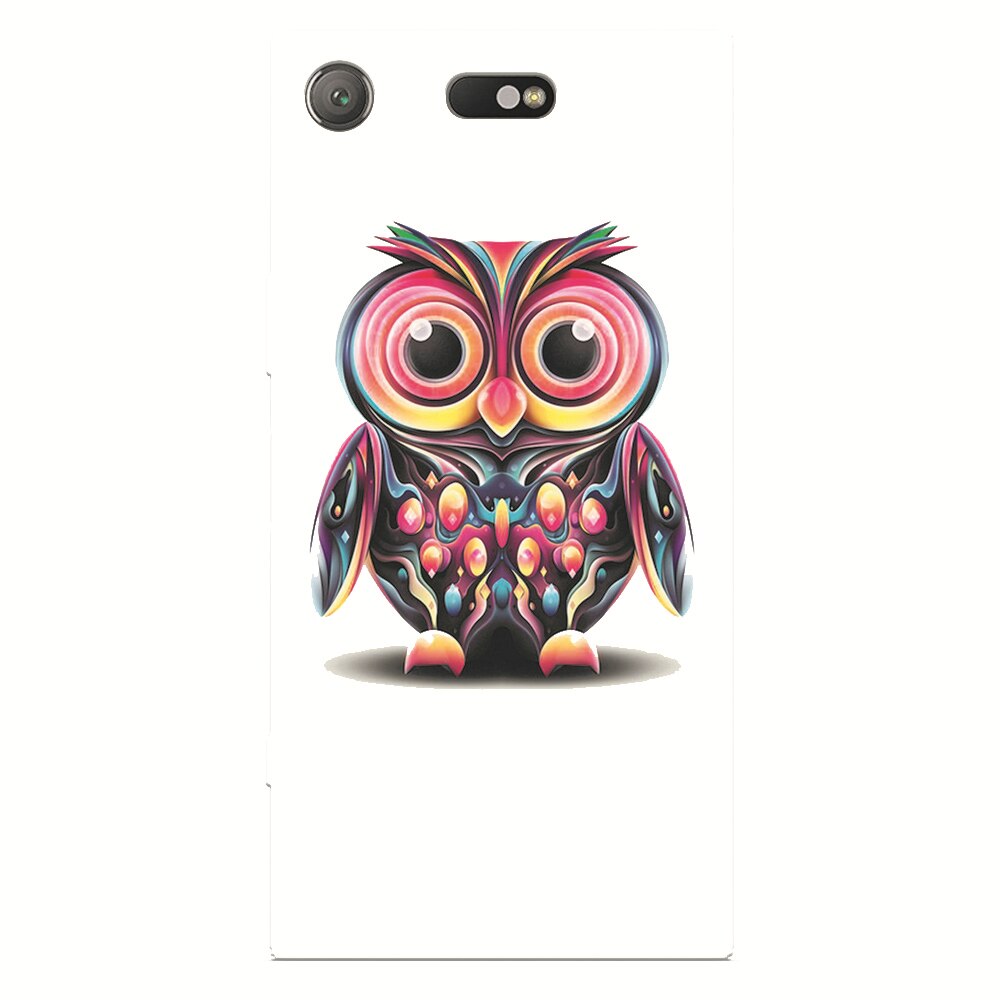 Husa silicon pentru Sony Xperia XZ Compact, Colorful Owl Illustration
