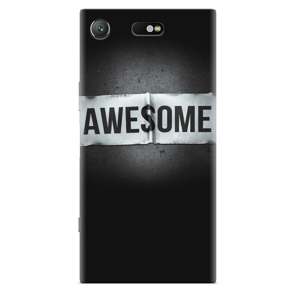 Husa silicon pentru Sony Xperia XZ Compact, Awesome Label Dark