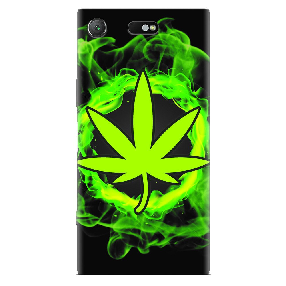 Husa silicon pentru Sony Xperia XZ Compact, GreenFlames