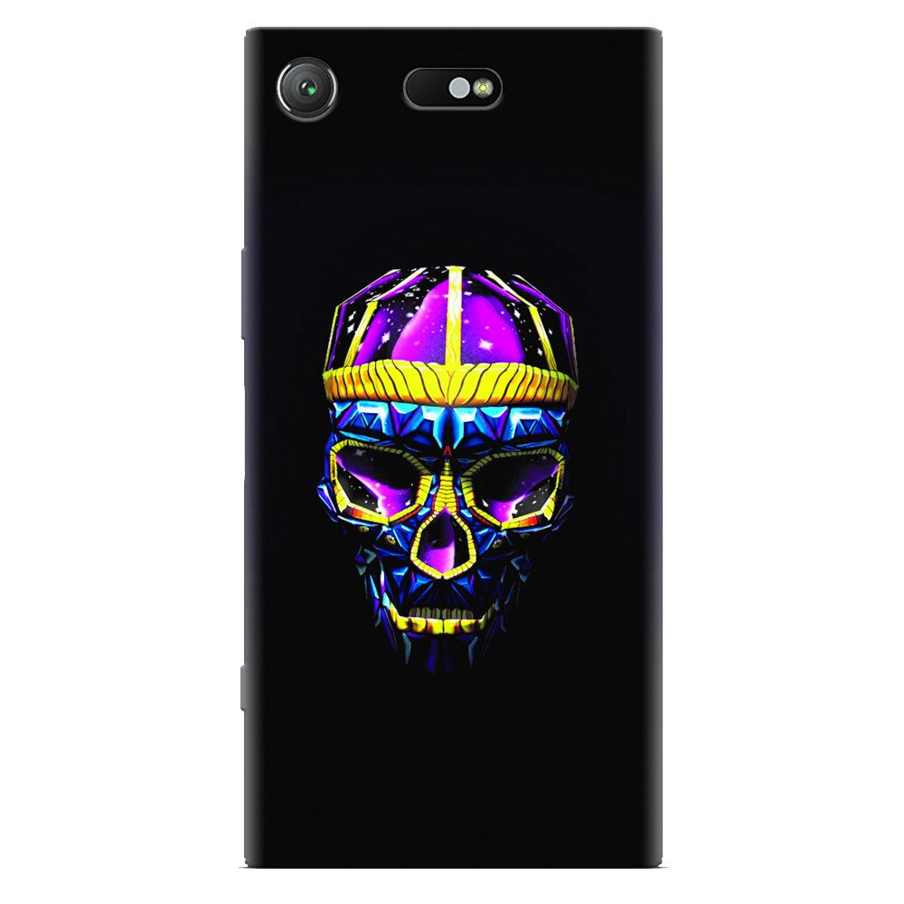 Husa silicon pentru Sony Xperia XZ Compact, Colorfull Skull