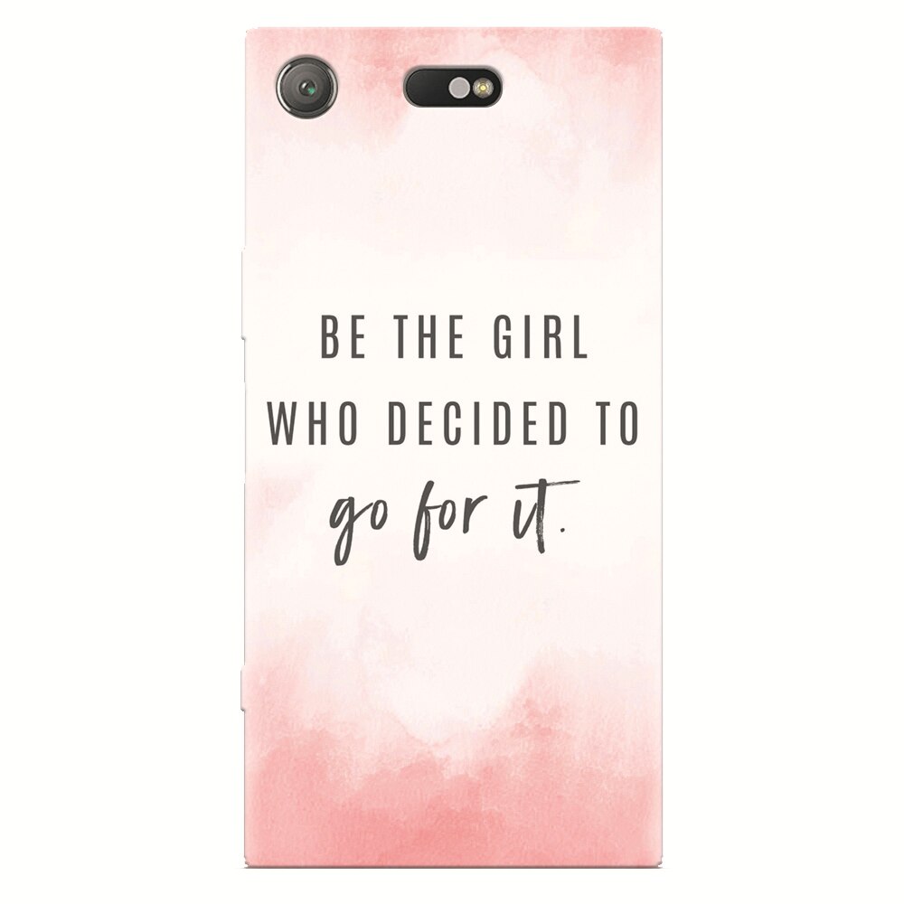 Husa silicon pentru Sony Xperia XZ Compact, Quotes Pink