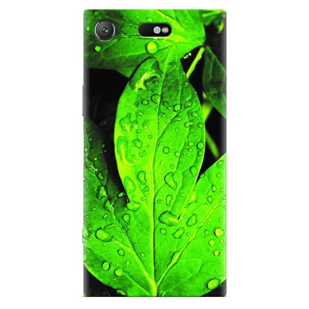 Husa silicon pentru Sony Xperia XZ Compact, Leaves And Dew