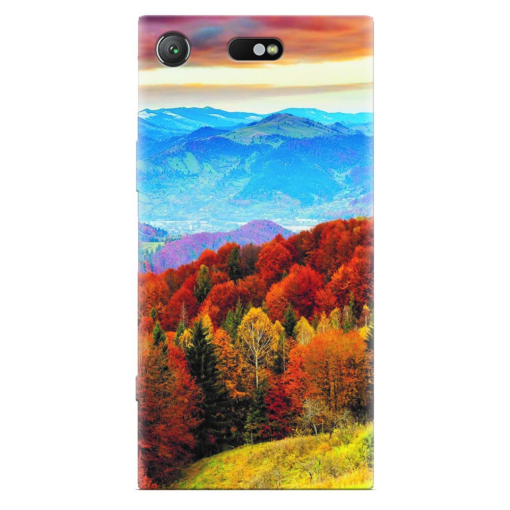 Husa silicon pentru Sony Xperia XZ Compact, Autumn Mountain Fall Rusty Forest Colours