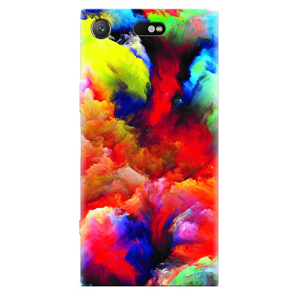 Husa silicon pentru Sony Xperia XZ Compact, Oil Painting Colorful Strokes
