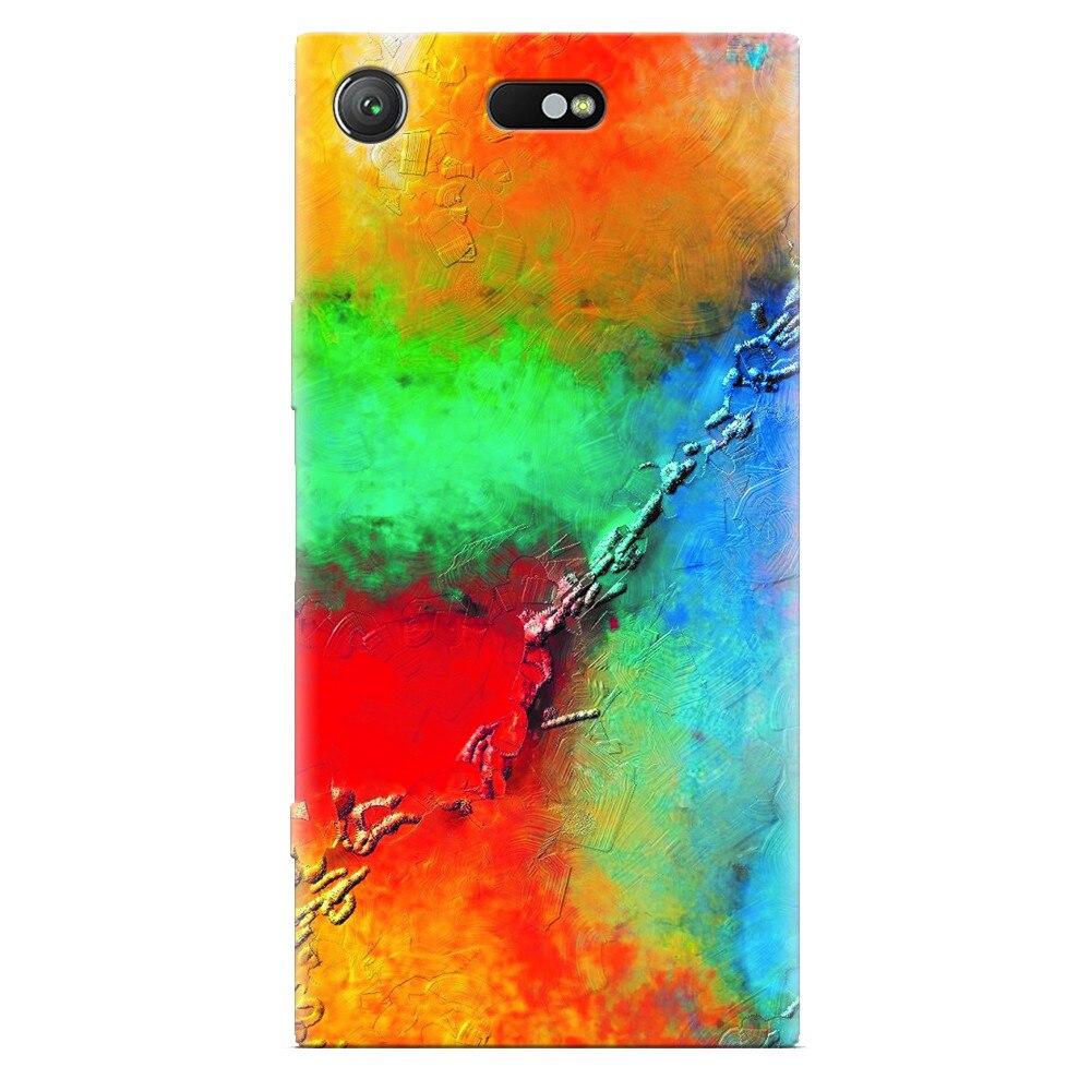 Husa silicon pentru Sony Xperia XZ Compact, Colorful Wall Paint Texture