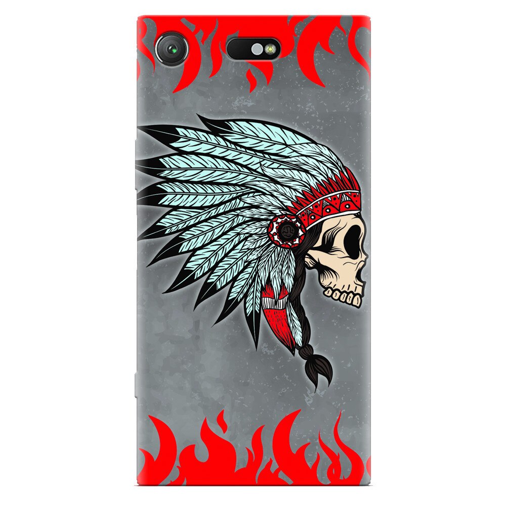 Husa silicon pentru Sony Xperia XZ Compact, Indian Skull