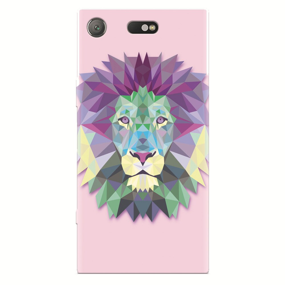 Husa silicon pentru Sony Xperia XZ Compact, Polygon Lion