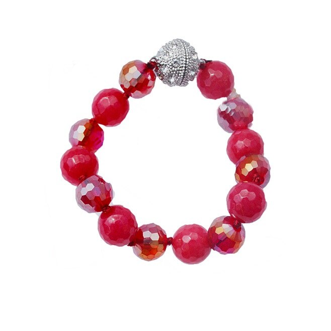 Bratara deosebita cu textura elastica, D&J Exclusive, Rosu