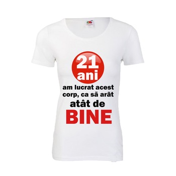 Tricou personalizat Fruit of the loom dama 21 ani L Tricou personalizat Fruit of the loom dama 21 ani L