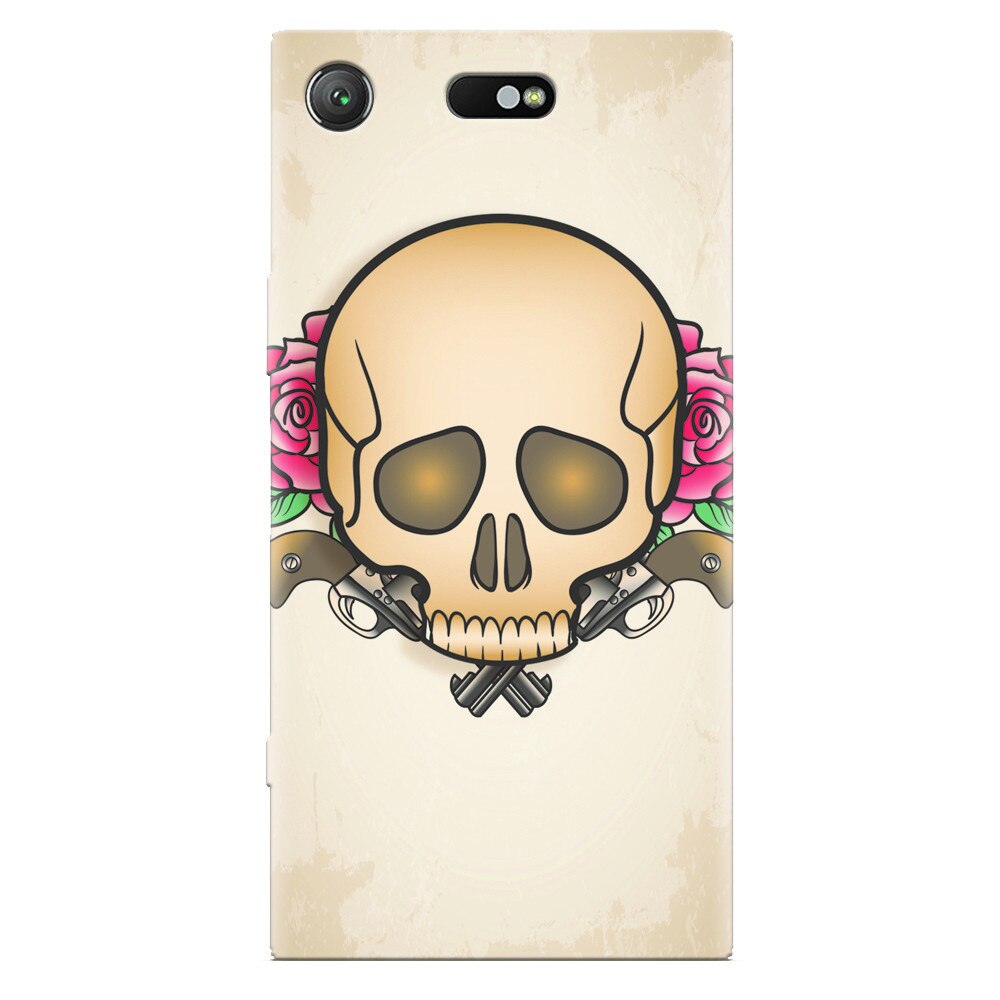 Husa silicon pentru Sony Xperia XZ Compact, Skulls And Roses