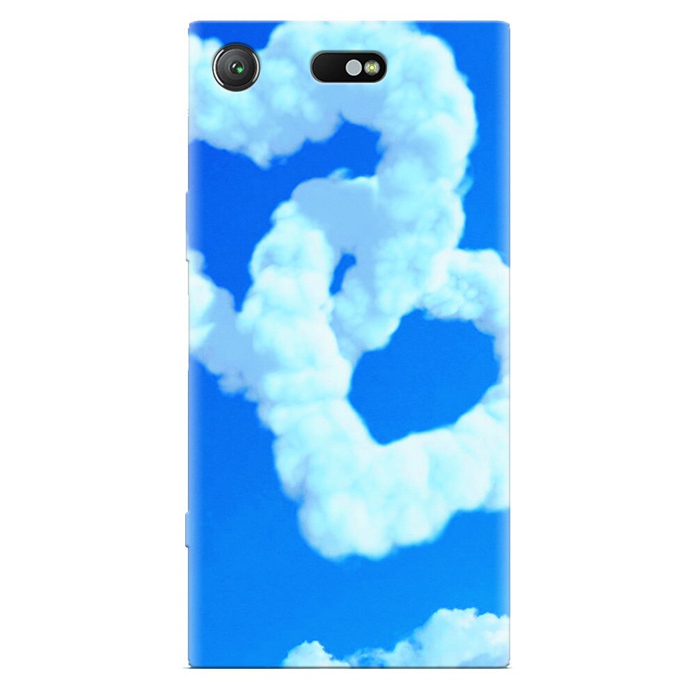 Husa silicon pentru Sony Xperia XZ Compact, Heart Shaped Clouds Blue Sky