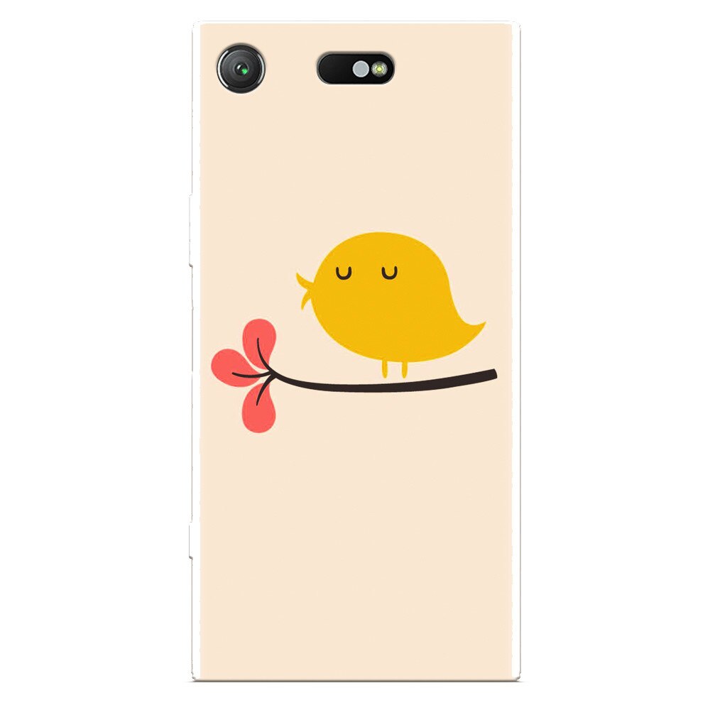 Husa silicon pentru Sony Xperia XZ Compact, Flat Minimal Cute Bird Illustration