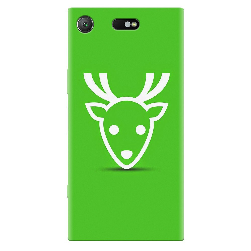 Husa silicon pentru Sony Xperia XZ Compact, Minimal Reindeer Illustration Green
