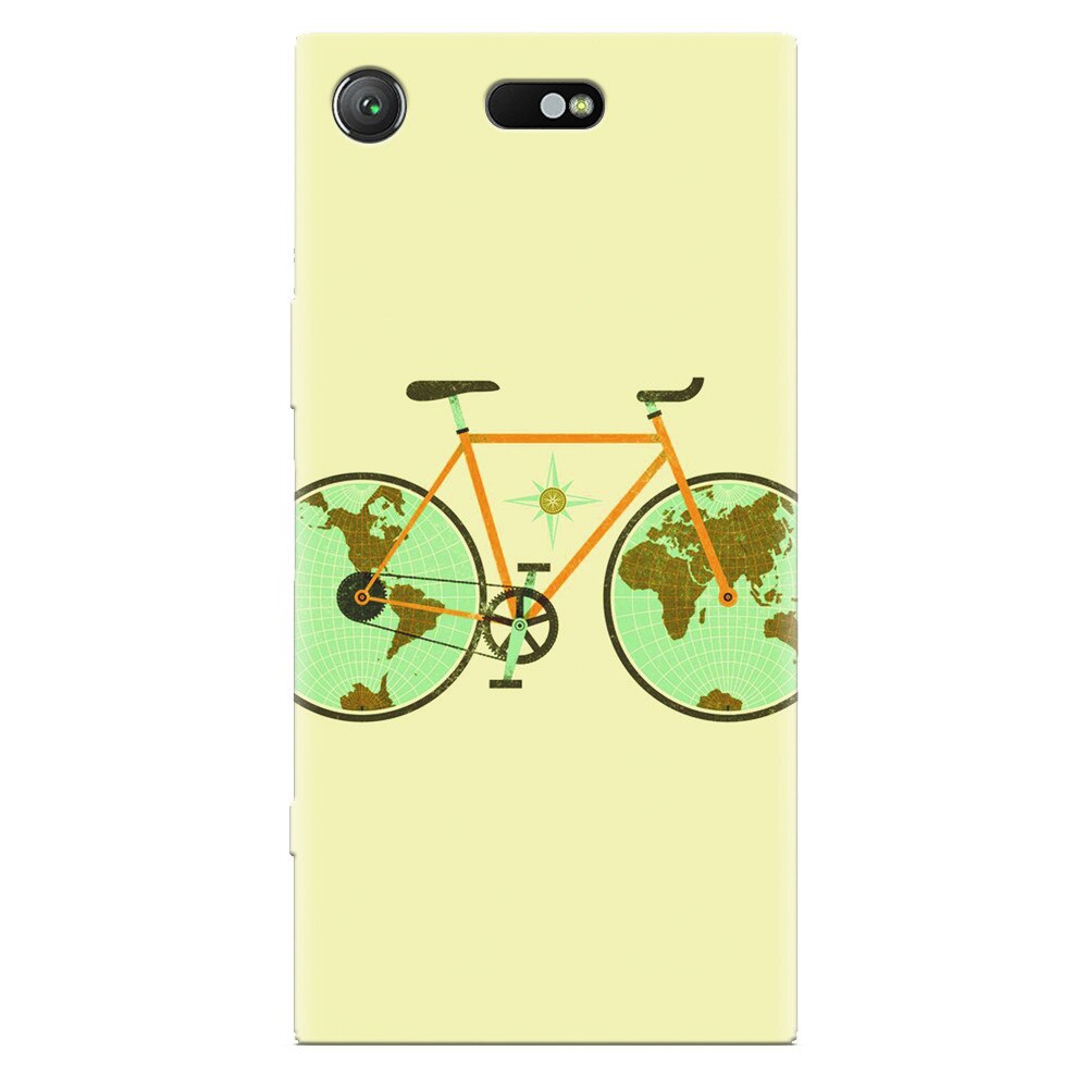 Husa silicon pentru Sony Xperia XZ Compact, Retro Bicycle Illustration