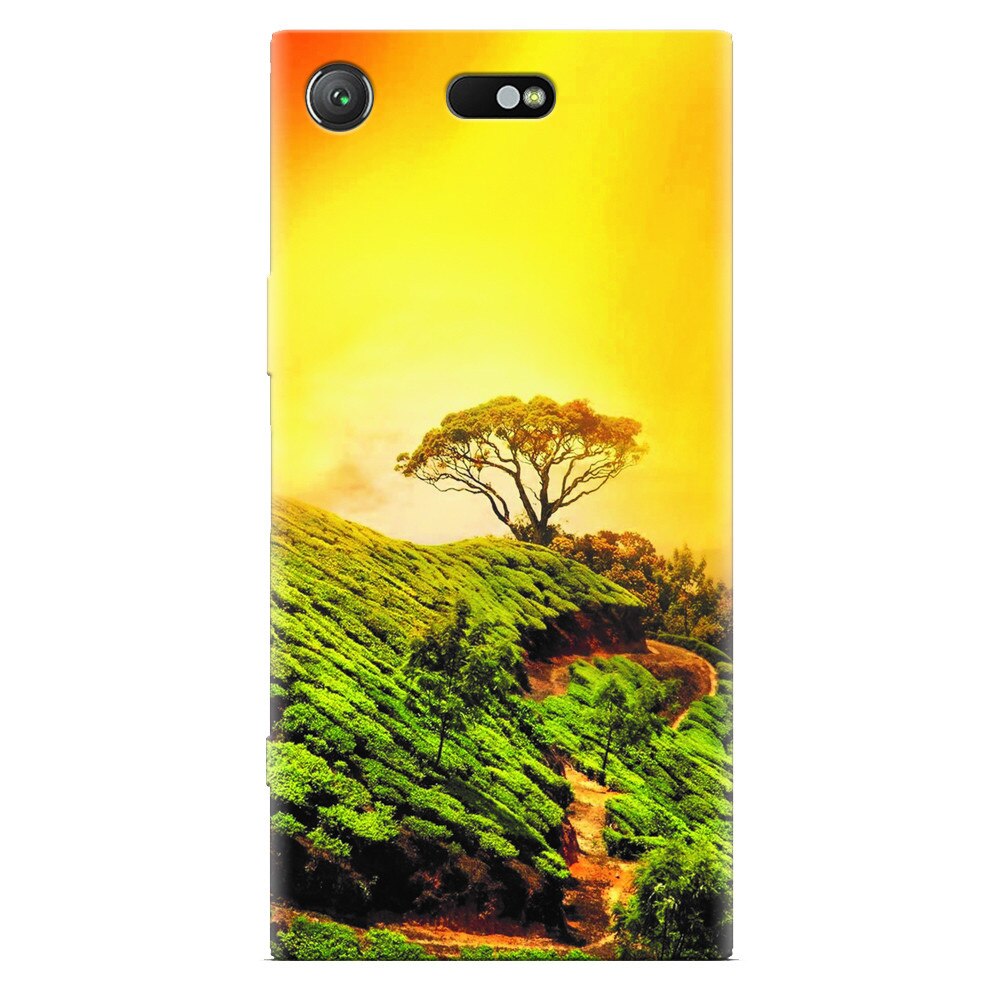 Husa silicon pentru Sony Xperia XZ Compact, Hill Top Tree Golden Light