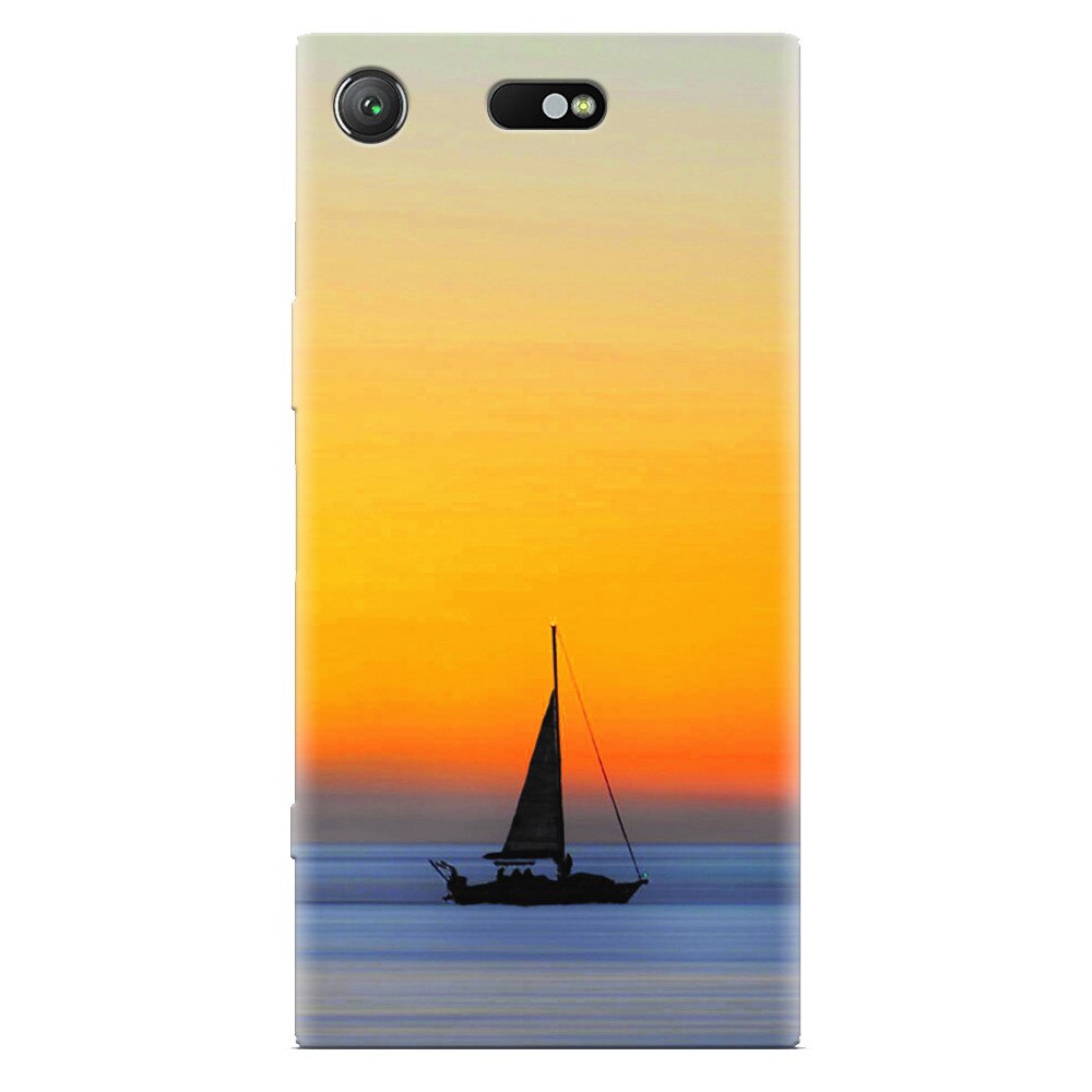 Husa silicon pentru Sony Xperia XZ Compact, Wind Sail Boat Ocean Sunset